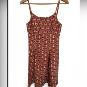 Royal Robbins Orange Floral Midi  Sundress size small